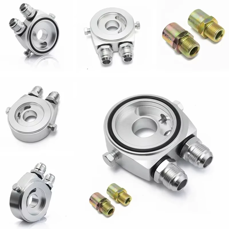 AN10 Thermostatic Oil Filter Sandwich Adapter Kit 3/4-16 UNF M20x1.5 Oil Cooler Connection Plate