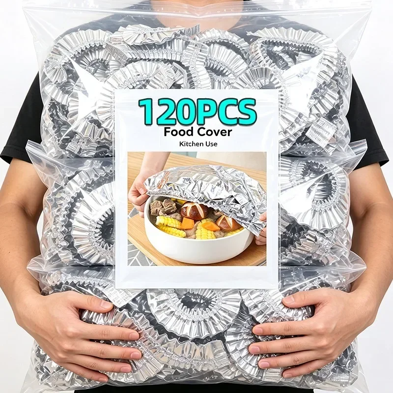 Aluminum Foil Bowl Cover Reusable Aluminum Foil Covers for Kitchen Food Preservation Insulation Picnic Fresh-keeping Wraps Bag