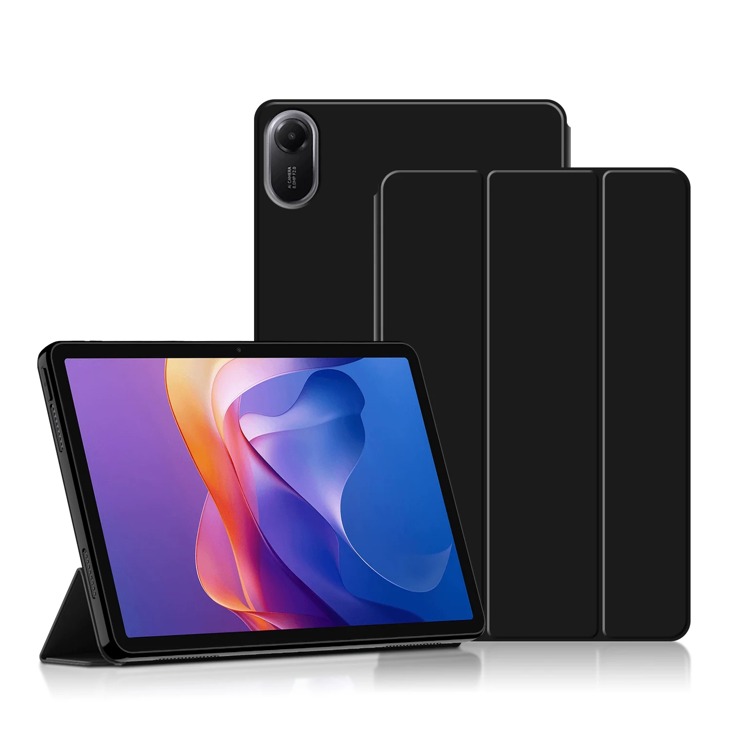 

Case For Xiaomi Redmi Pad 2 2025 Tri-folding PU Leather Silicone Back Stand Cover For Redmi Pad2 11 inch with Auto Wake Function