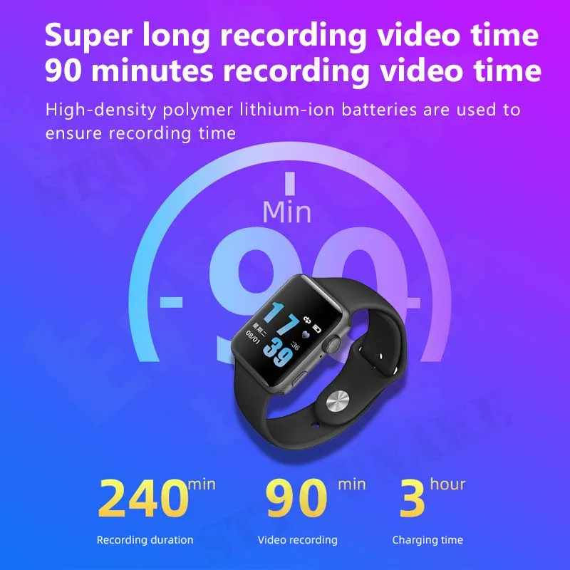 Mini Camera Watch 1080P HD DV Professional Digital Voice Video Recorder Bracelet Dictaphone Sound Small Micro Home Safety Camera