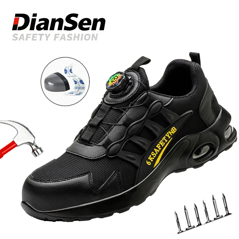 

Мужская защитная обувь. Обувь со стальным носком. Неразрушимая обувь. Легкие устойчивые к проколам рабочие ботинки. Защитная обувь с вращающейся кнопкой.