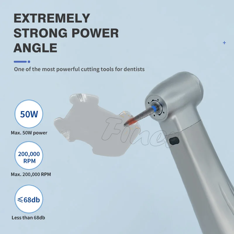 Dental sudut kontra 1:5, Handpiece gigi meningkatkan kecepatan, tombol tekan bagian dalam air merah serat optik terhadap sudut pegangan tangan