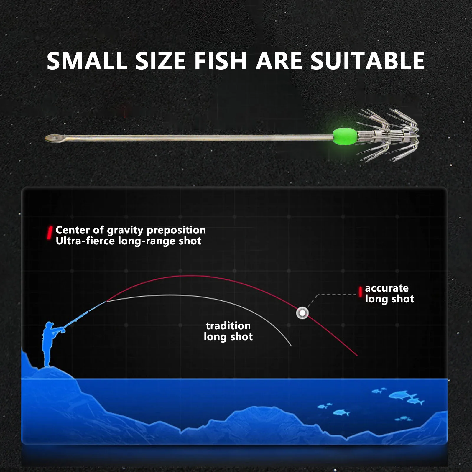 Fluorescent Squid Jig Baits Hook with Unique Double/Single Layer Squid Design Suitable for Coastal Areas Docks