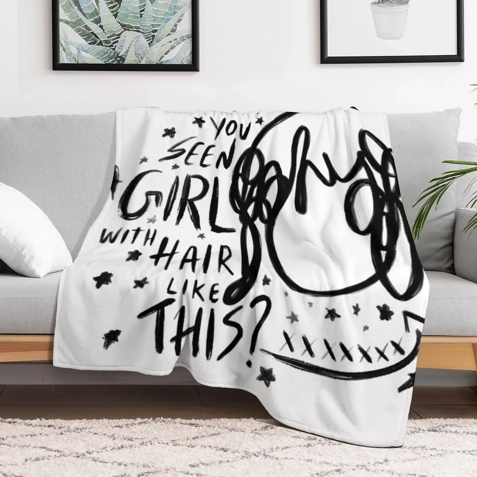Have you seen a girl with hair like that? Throw Blanket Reusable Durable Soft Blanket for All Seasons