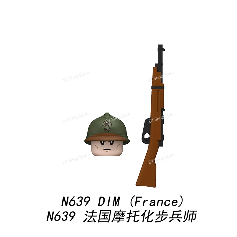N637-640 soldats infanterie figurines blocs de construction pistolet accessoires armes régiment dragon bricolage jouets pour enfants cadeaux