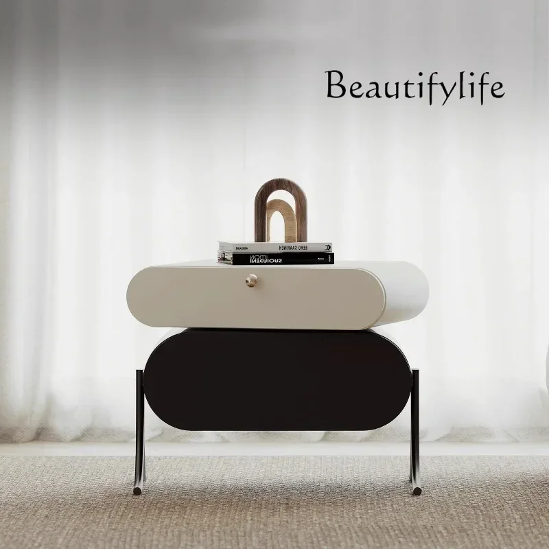 

ZL Storage Trendy Night Table Nordic Aesthetic Simple Luxury Night Table Storage Italian Muebles De Dormitorio Bedroom Furnitu