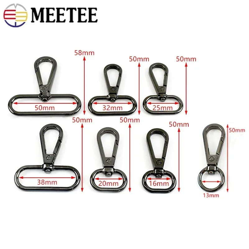 20Pcs 16-50mm Metal Buckles for Bag Strap Webbing Belt Swivel Lobster Clasp Dog Collar Clip Buckle Snap Hook DIY Accessories