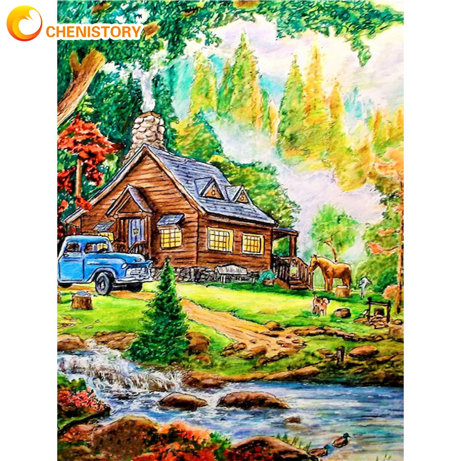 

CHENISTORY 30x40cm 5D DIY Diamond Embroidery Scenery Cross Stitch Mosaic Diamond Painting Rhinestone Art Home Wall Decor 2024