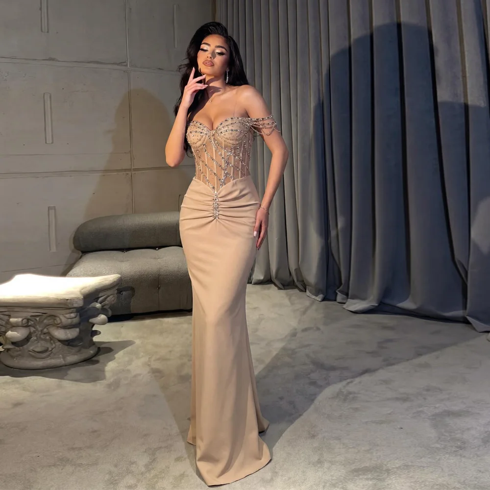 

Customized Crystals Corset Evening Dress Sweetheart Spaghetti Strap Prom Gown 2026 Draped Waist vestidos de fiesta