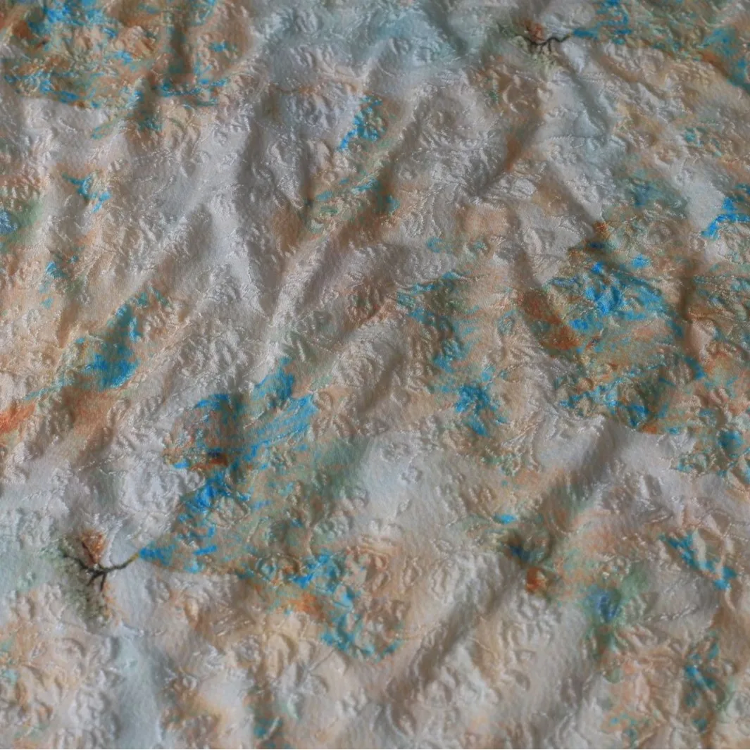 Autumn and Winter New Style Stick National Small Jacquard Printed Fabric Ink Rhyme Gambiered Guangdong Cloth Retro