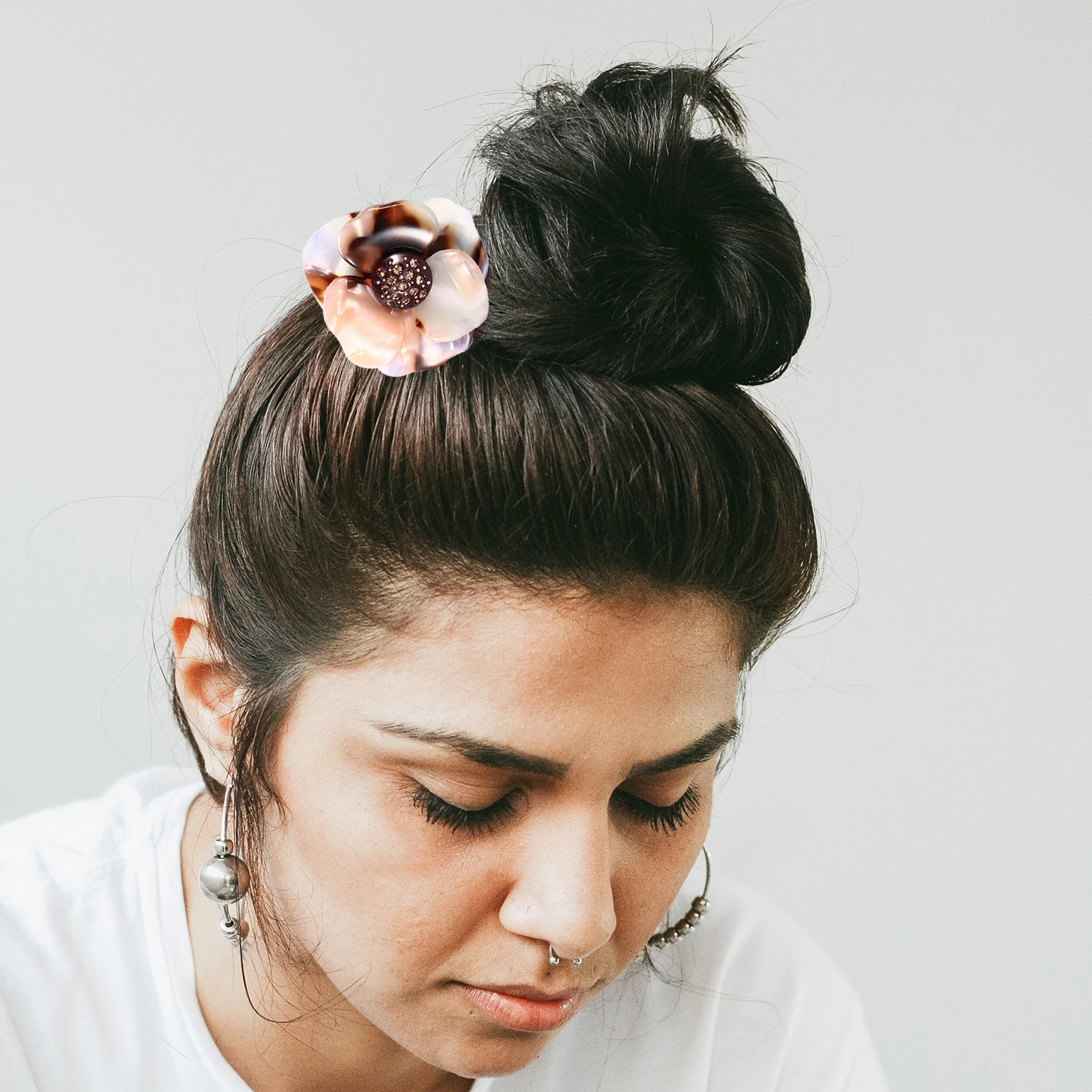 

Rhinestone Stick Traditional Hanfu Hairpin Elegant Retro Women Hair Chopstick Vintage Floral Hairpin Decorative All-Match Hair