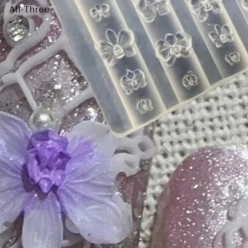 Moule à ongles en Silicone 3D fleur Phalaenopsis, bricolage, fleur d'orchidée papillon douce, modèle de manucure, sculpture, outils de moule pour Nail Art
