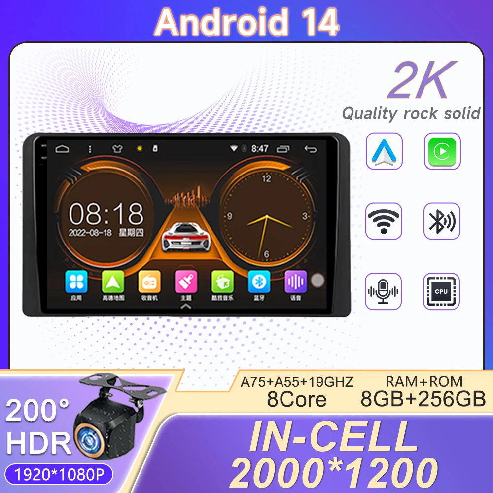 2K Incell Screen Android 14 For Honda Stepwgn 6 2022 Car Android Radio Stereo Multimedia Player 5G wifi GPS Navigation Dash Cam