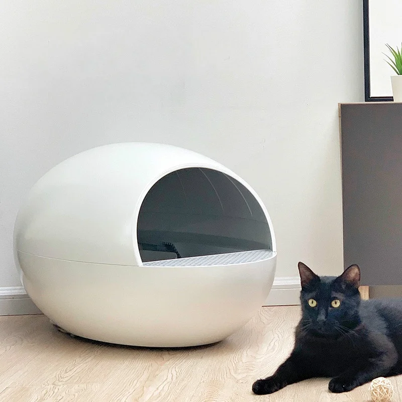 

Intelligent Fully Automatic Cat Toilet Anti-splash Eggs Cats Litter Box Electric Cleaning Cat House Cat Sand Tray with Shovel