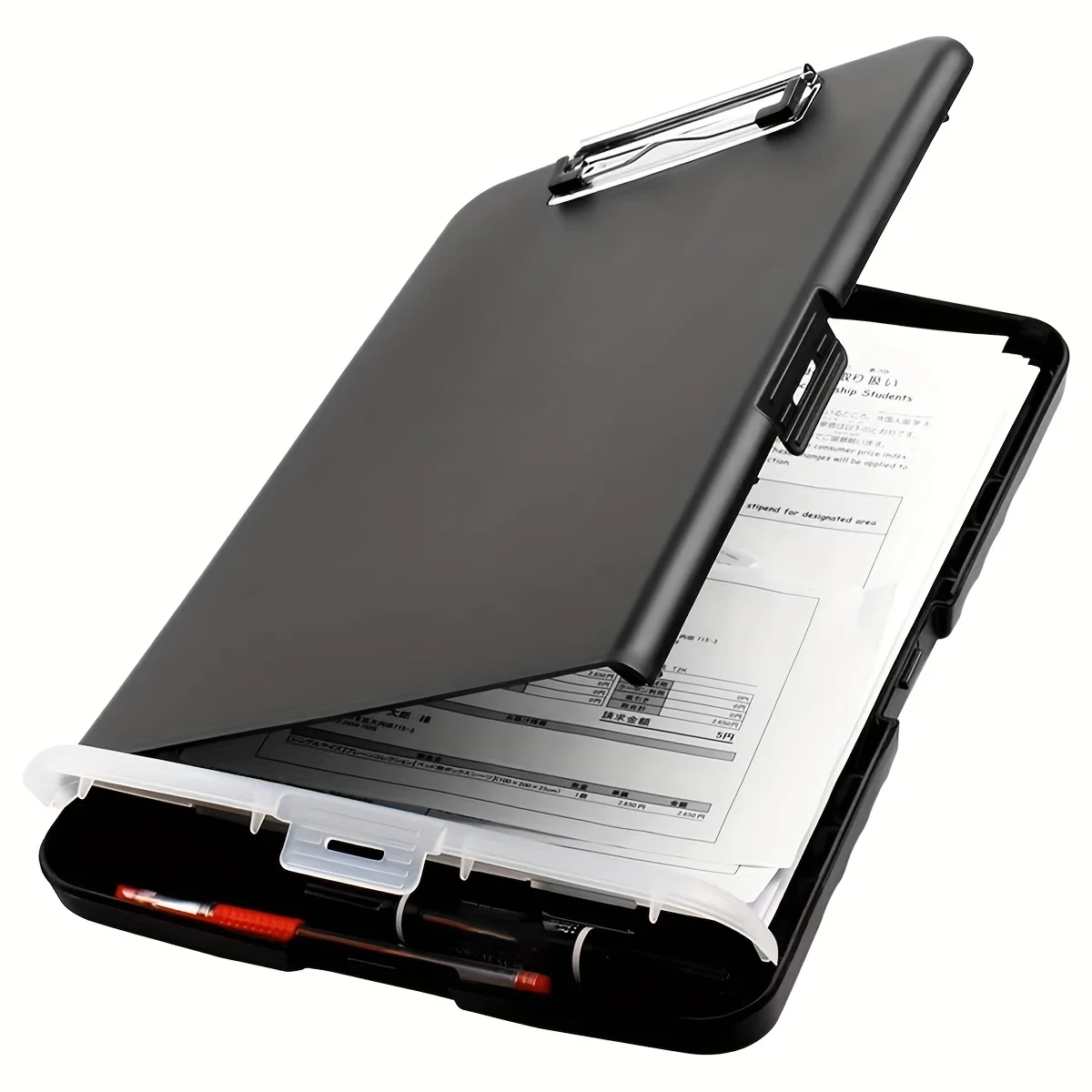 XP010 Large A4 Waterproof File Box with Pen Slot, Desktop Plastic Document Holder and Writing Board Organizer
