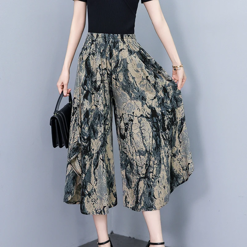 Pantalon femme pantalon femme étudiant pantalon ample pantalon décontracté dame été imprimé pantalon