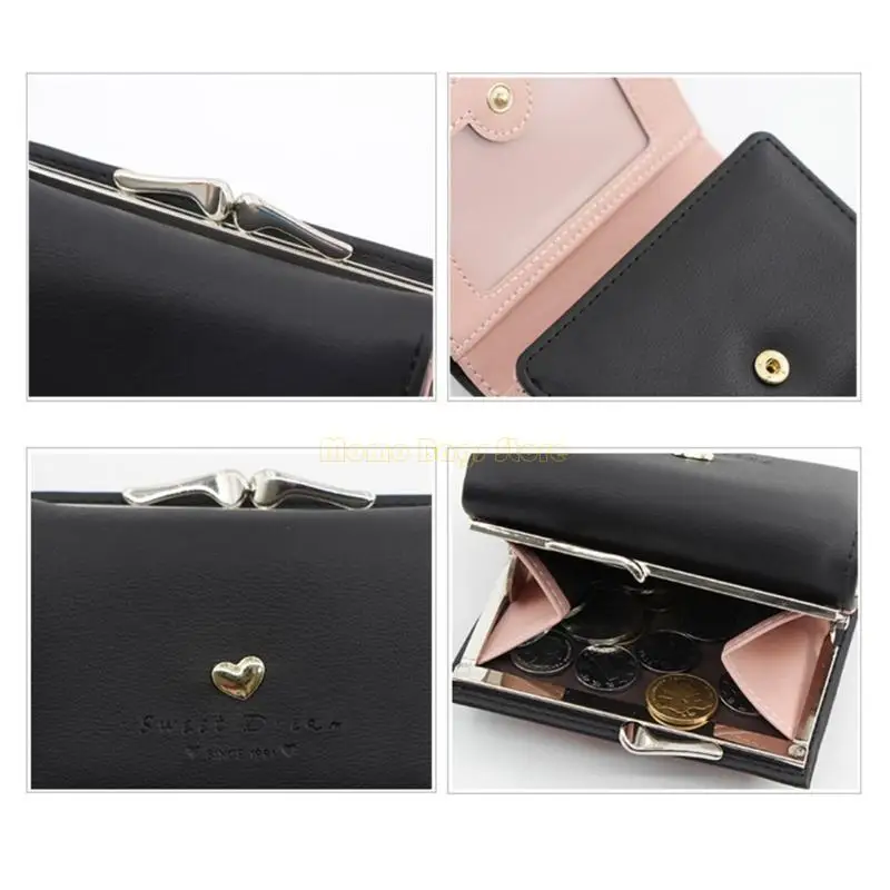 

X90D Multi-slot PU Wallet for Women Girl Clutch Bag Trifold Credit Card Holder Coin Purse Short Type Wallet Portable