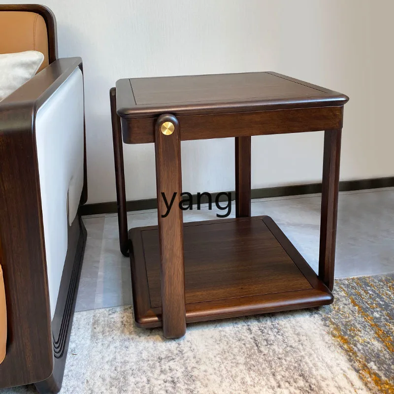 LTT New Chinese Style Ebony Wood Corner Table Living Room All Solid Wood Small Coffee Table Home Simple Storage Small Side Table