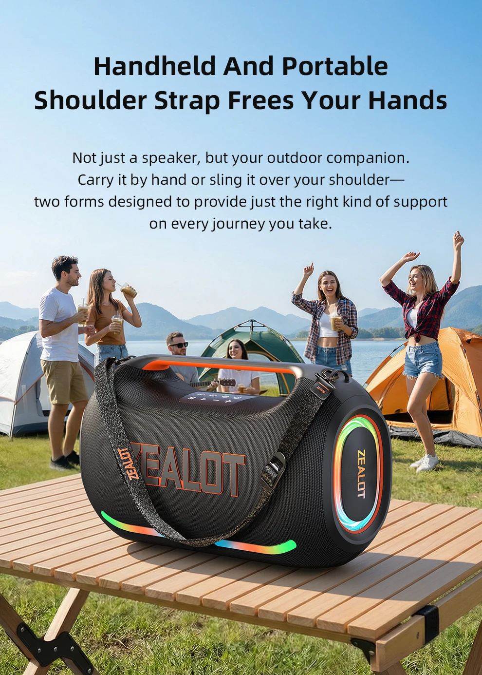 PL-zealot-ze41 250W Tragbarer Bluetooth-Lautsprecher StormBox Blast Outdoor Kabelloser Lautsprecher IPX6 Wasserdicht Party-Camping-Lautsprecher 12 Stunden Laufzeit – Detail 11