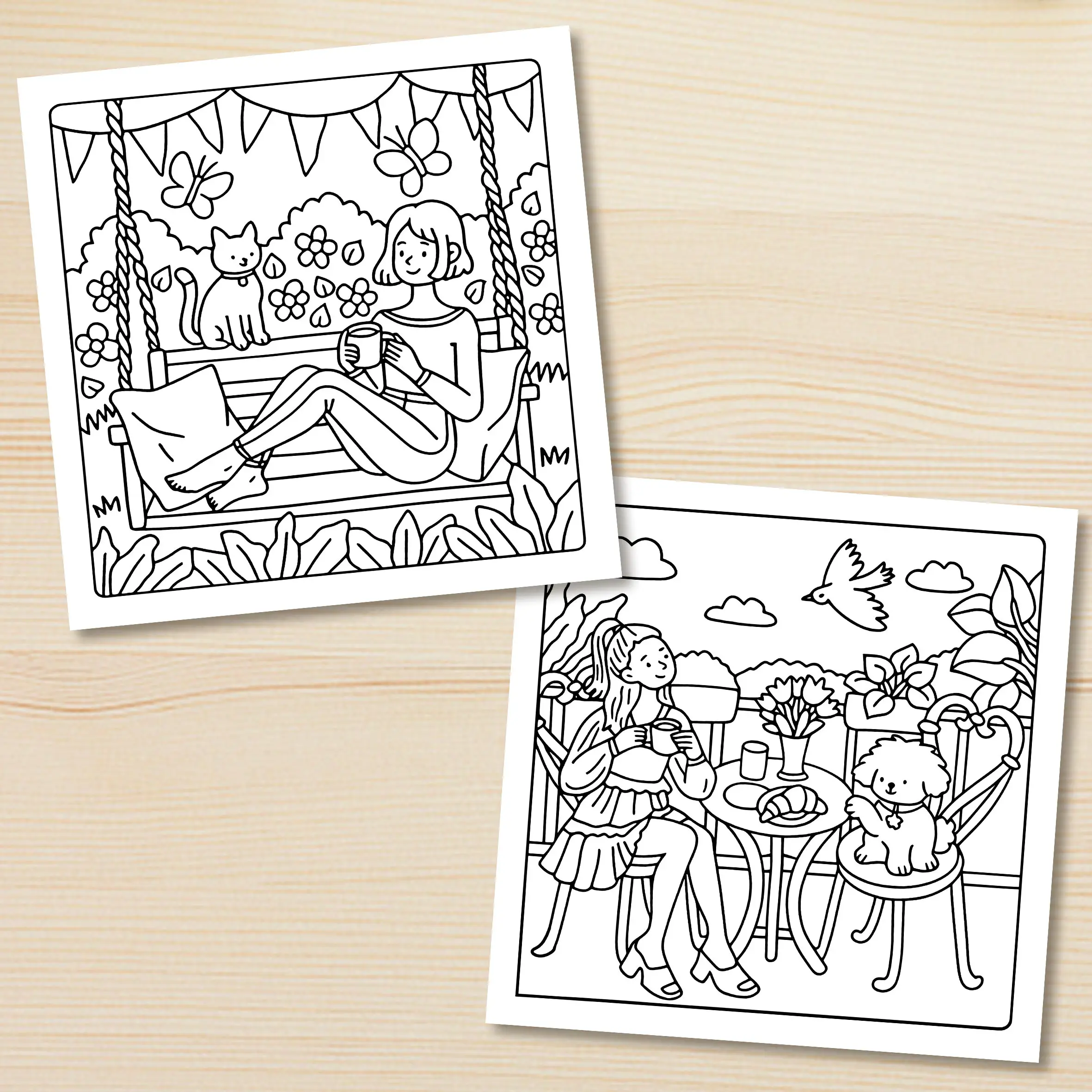 SUMMER GIRLIES: Coloring Book for Adults Featuring Cute Cozy Daily Activities for Relaxation (Cozy Spaces Coloring)