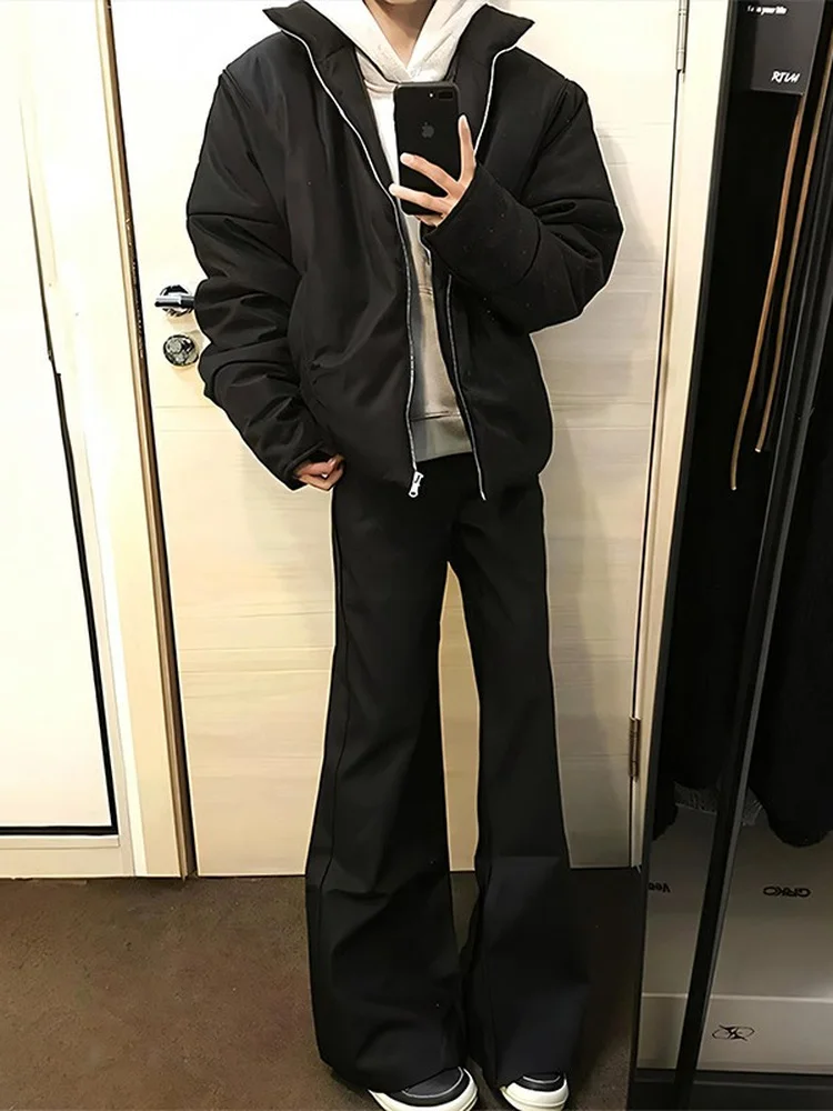 

Мужские брюки American High Street Bla: расклешенные, прямые, универсальные, с эффектом драпировки, для весны