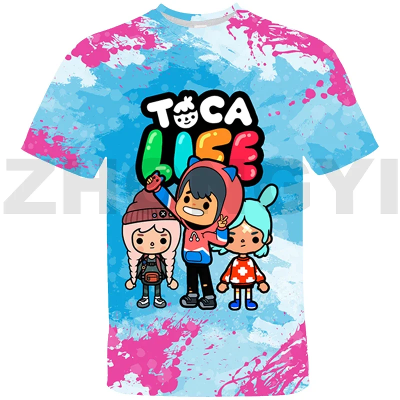 Hoạt Hình Dễ Thương Toca Boca 3D Áo Trẻ Em Merch Anime Toca Cuộc Sống Thế Giới Áo Thun Nữ Thời Trang Quá Khổ Áo Hàng Ngày ngắn Tee Cao Cấp