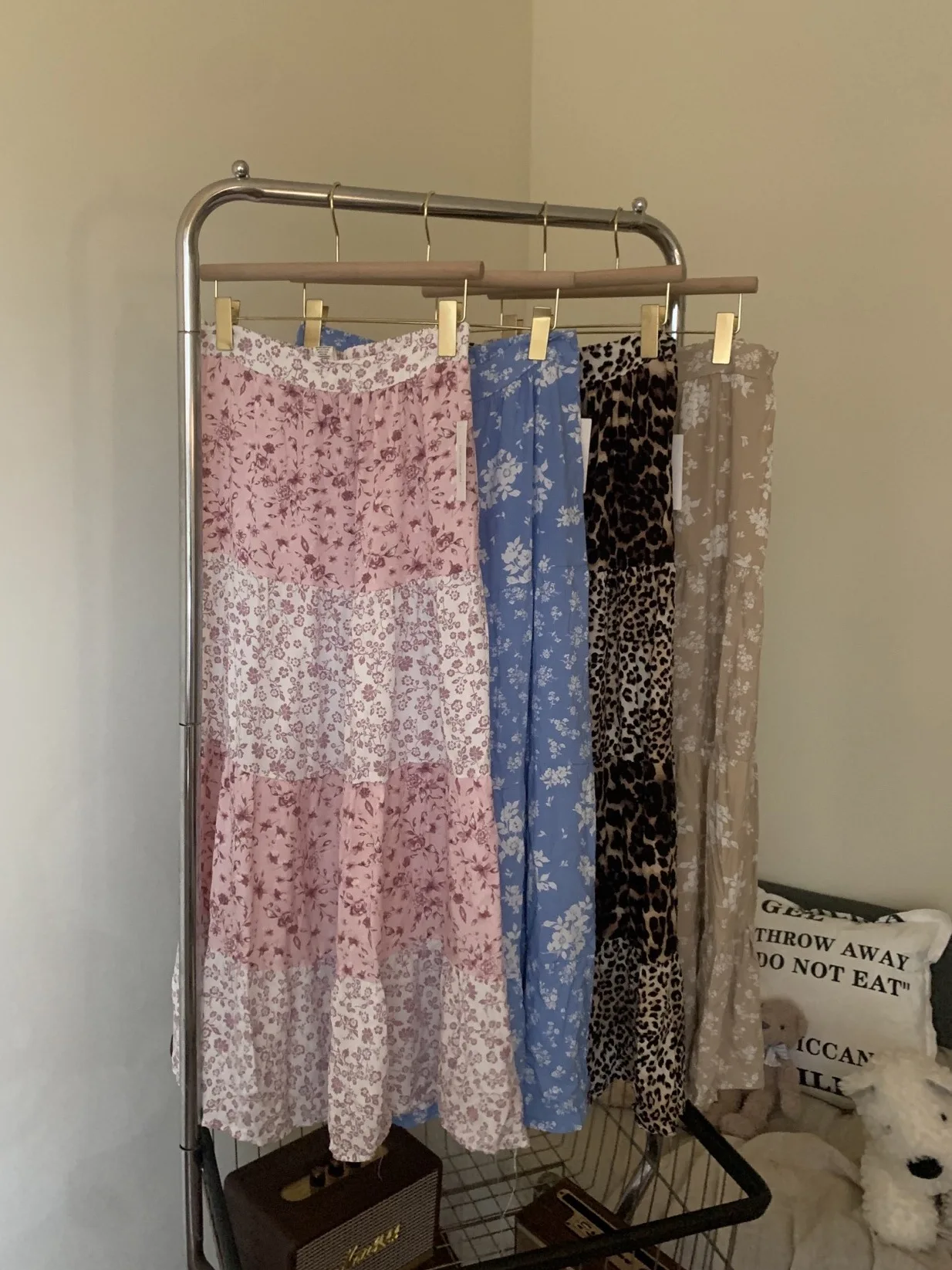 

Hot Summer Vaion Floral Print Leopard Pattern Low Waist Long Skirt Set with Strap Vest Casual Sle for Ladies C987