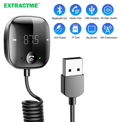 Extractme FM Transmitter Bluetooth 5.0 Car Audio Transmitter  Wireless Bluetooth Adapter Car Kit Handsfree For Phone