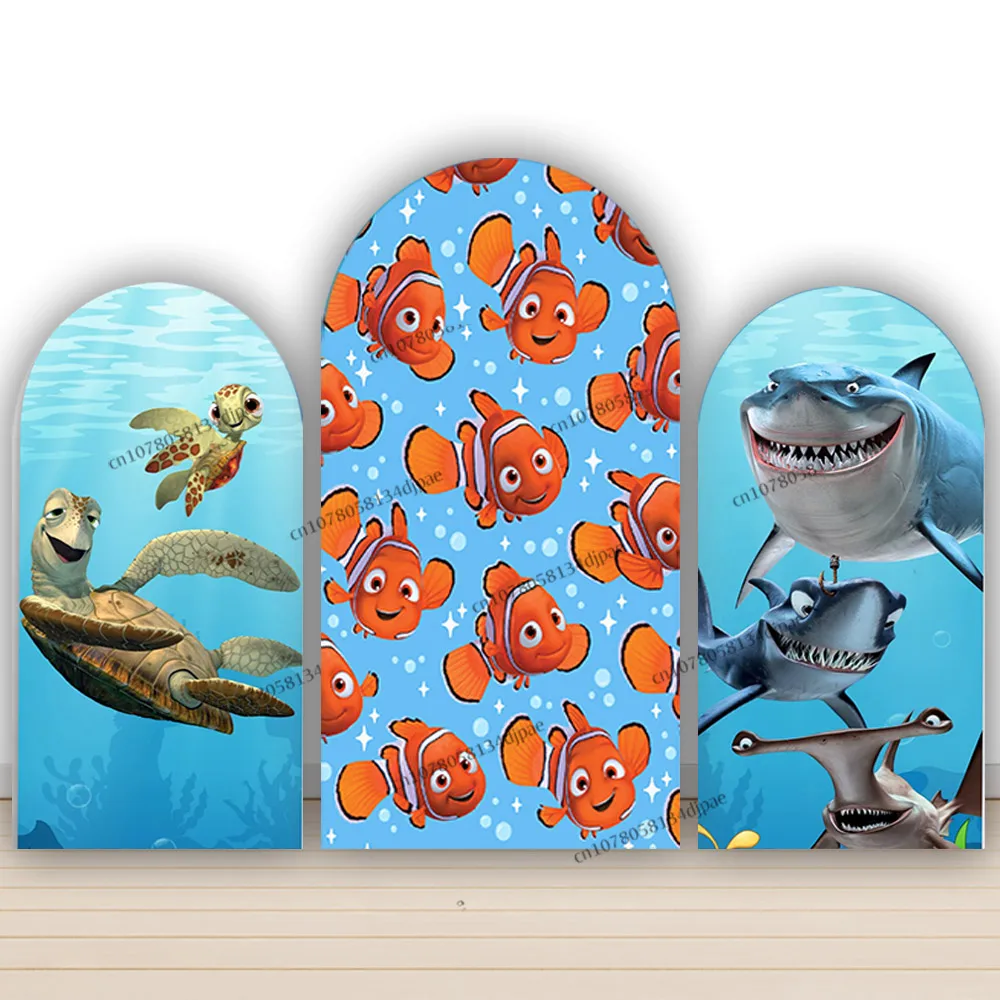 Background Arch Cover Finding Nemo Dory and Marlin Birthday Party Backdrop Decoration Just Keep Swimming Photo Banner Photozone