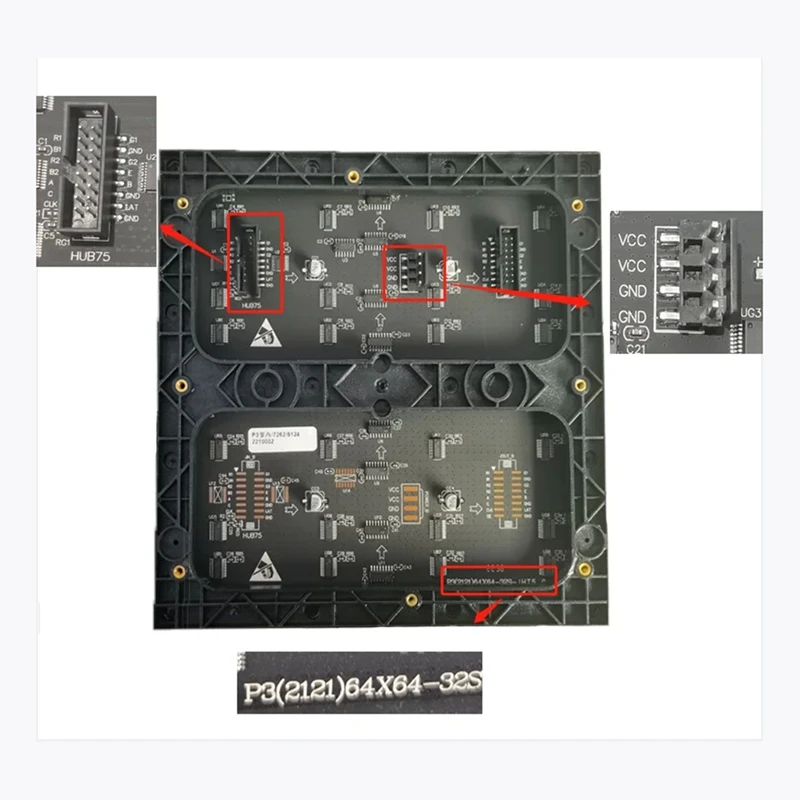 P3 Indoor 64X64 LED Display Module P3 Indoor Display Module 192X192mm 1 / 32 Scan RGB LED Screen