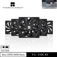 Thermalright TL-C12C X5 1/3/5 Pack Ventilador para caja de PC, 120 mm / Alto flujo de aire / Presión estática / PWM de 4 pines / 1550 RPM