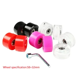 2pcs 58x32mm Roller Skate Shoes Wheels With Bearings 82A PU Rubber Double Row Quad Skates Skateboard Outdoor Skating Accessories