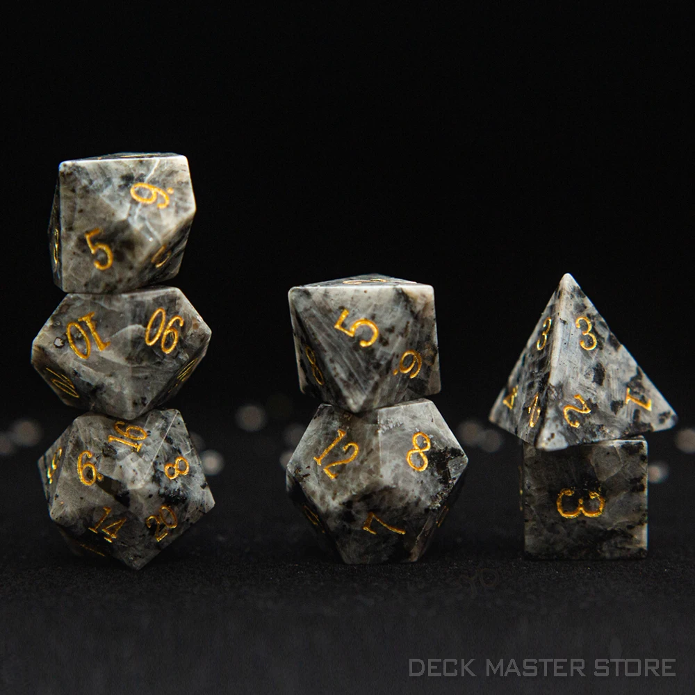 Labradorite Dice Polyhedral Gemstone Various Shapes Digital D20 DnD Dice for D&D TRPG Tabletop Games Board Games Dice