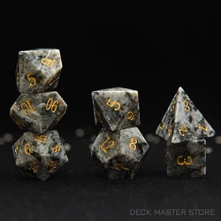 Dados de labradorita poliédricos para juegos de mesa, piedras preciosas de varias formas digitales D20 DnD, D & D TRPG, juegos de mesa