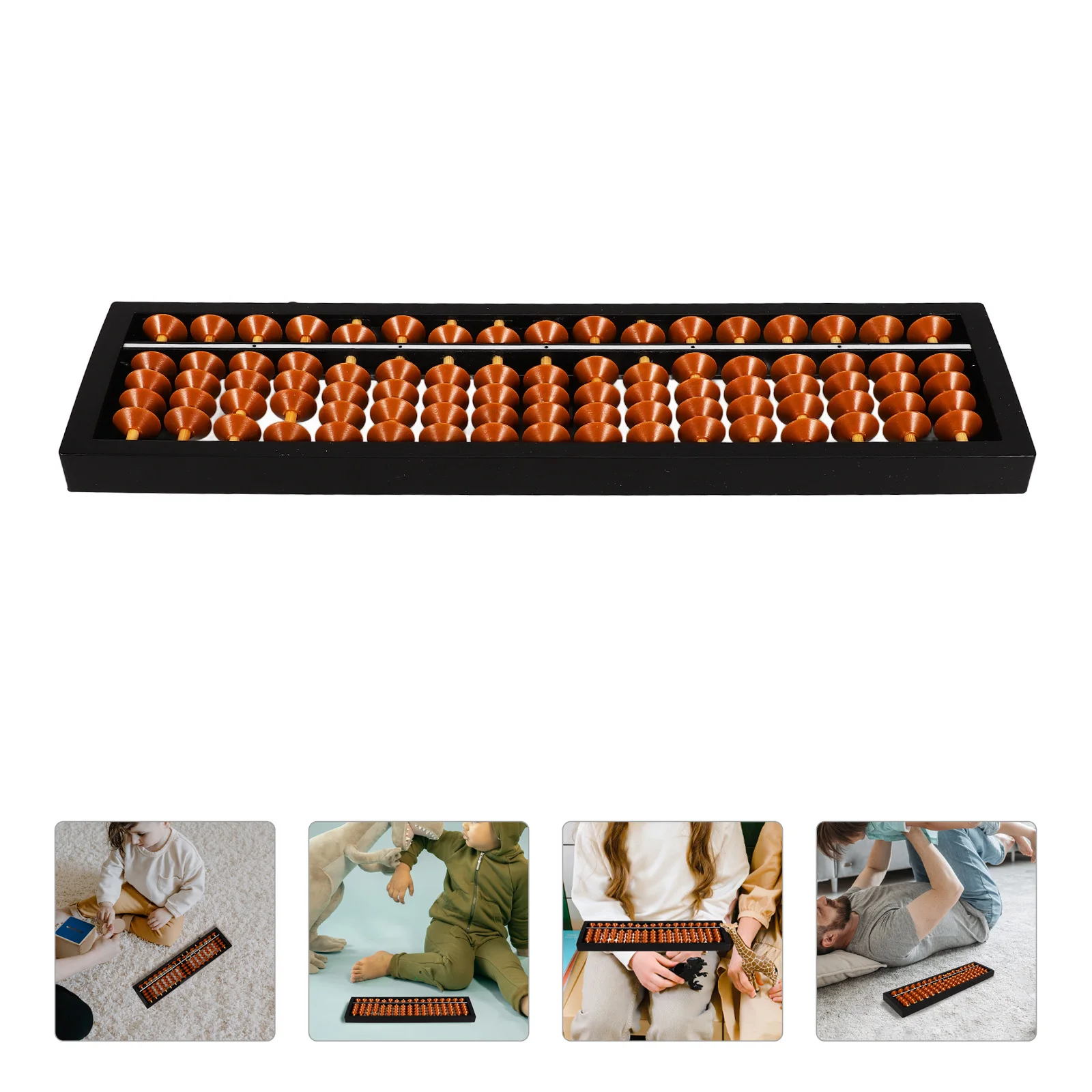 1 PC Pearl Heart Abacus 1723 ลูกปัดเลขคณิตของเล่นสําหรับเด็กคณิตศาสตร์พลาสติกขนาดเล็กการคํานวณกรอบจีนสไตล์วินเทจ