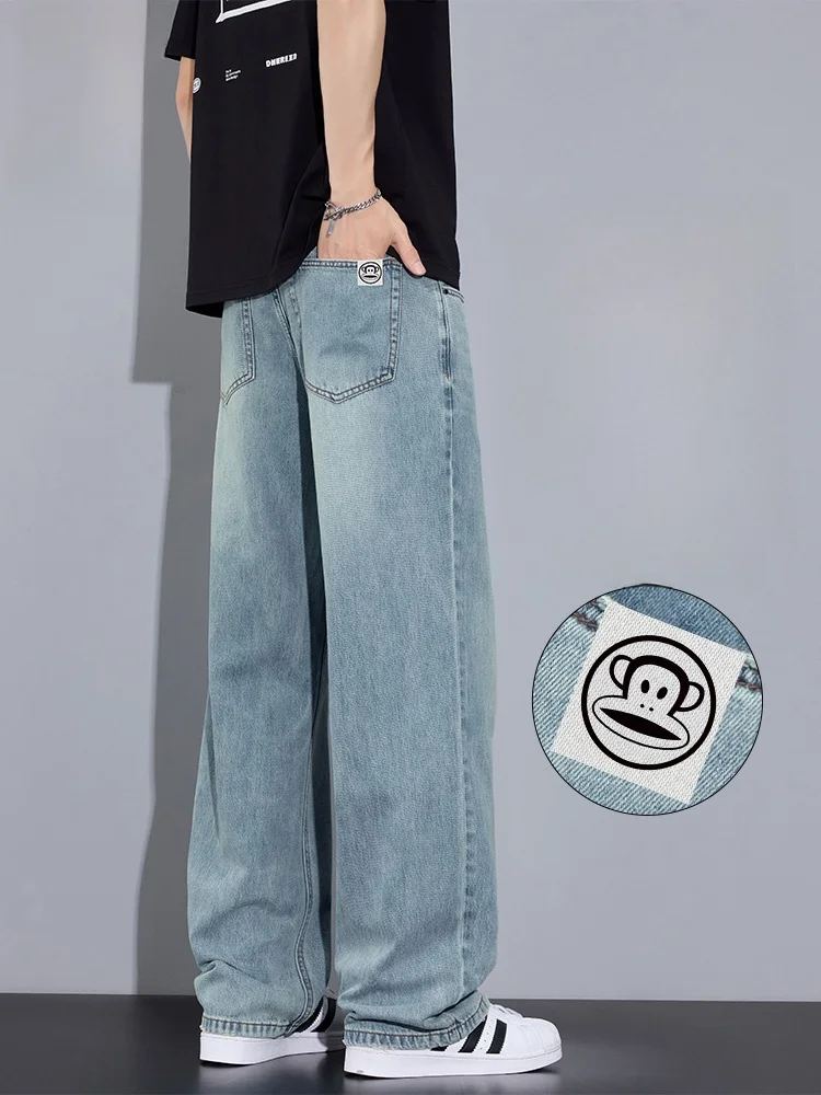 

Мужские свободные джинсы Paul Frank с прямыми штанинами, летние дышащие брюки из денима Lenzing, комфортные, молодежные, модные, повседневные