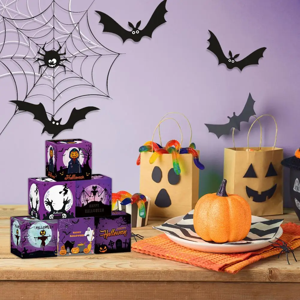 

Stable Packaging Design Halloween Candy Boxes for Kids Trick or Treat Goodie Storage Holder with Handles Party for Happy