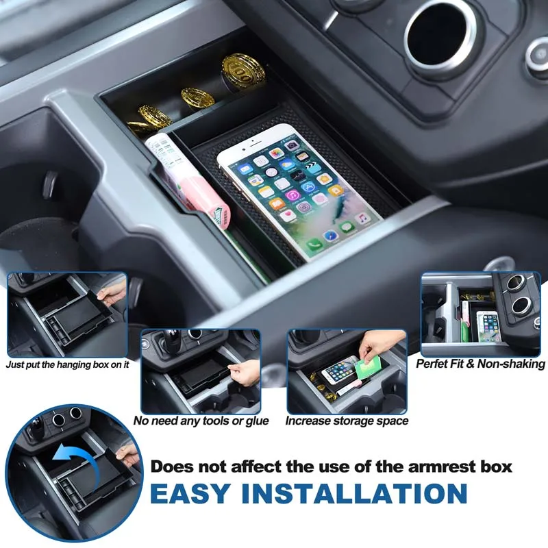 

ABS автомобильная центральная консоль, нижний органайзер, лоток для хранения, вставка вторичного лотка для Land Rover Defender 2025 + аксессуары