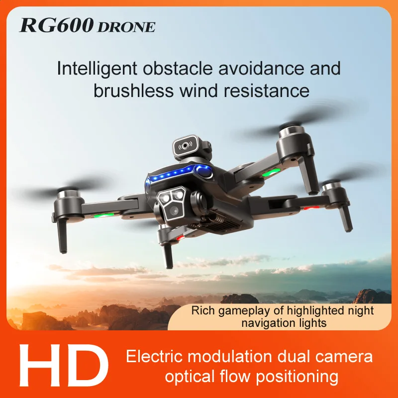 

RG600PRO Upgrade Drones 4K HD Dual Camera Banner Optical Flow Four Sided Obstacle Avoidance RC Brushless Motor Drone Toy Gifts