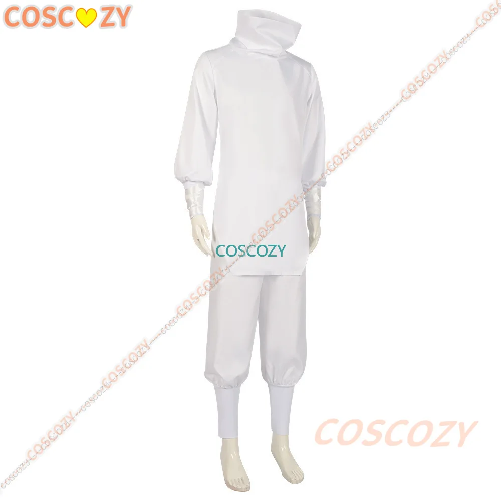 Jujutsu JJK disfraz de Cosplay de Anime Kashimo Hajime, peluca azul, parte superior blanca, pantalones elásticos, fiesta de Club de Anime, vestido de fiesta, regalo para hombres