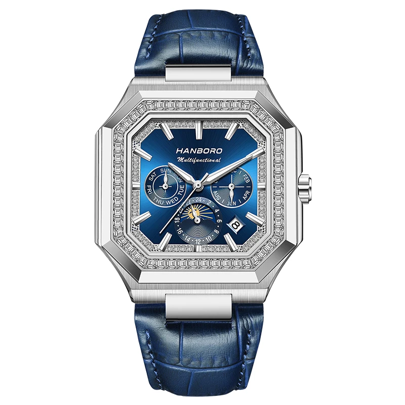 

HANBORO Square Men's Fully Automatic Mechanical Watch Multi functional Fashion Trend Watch