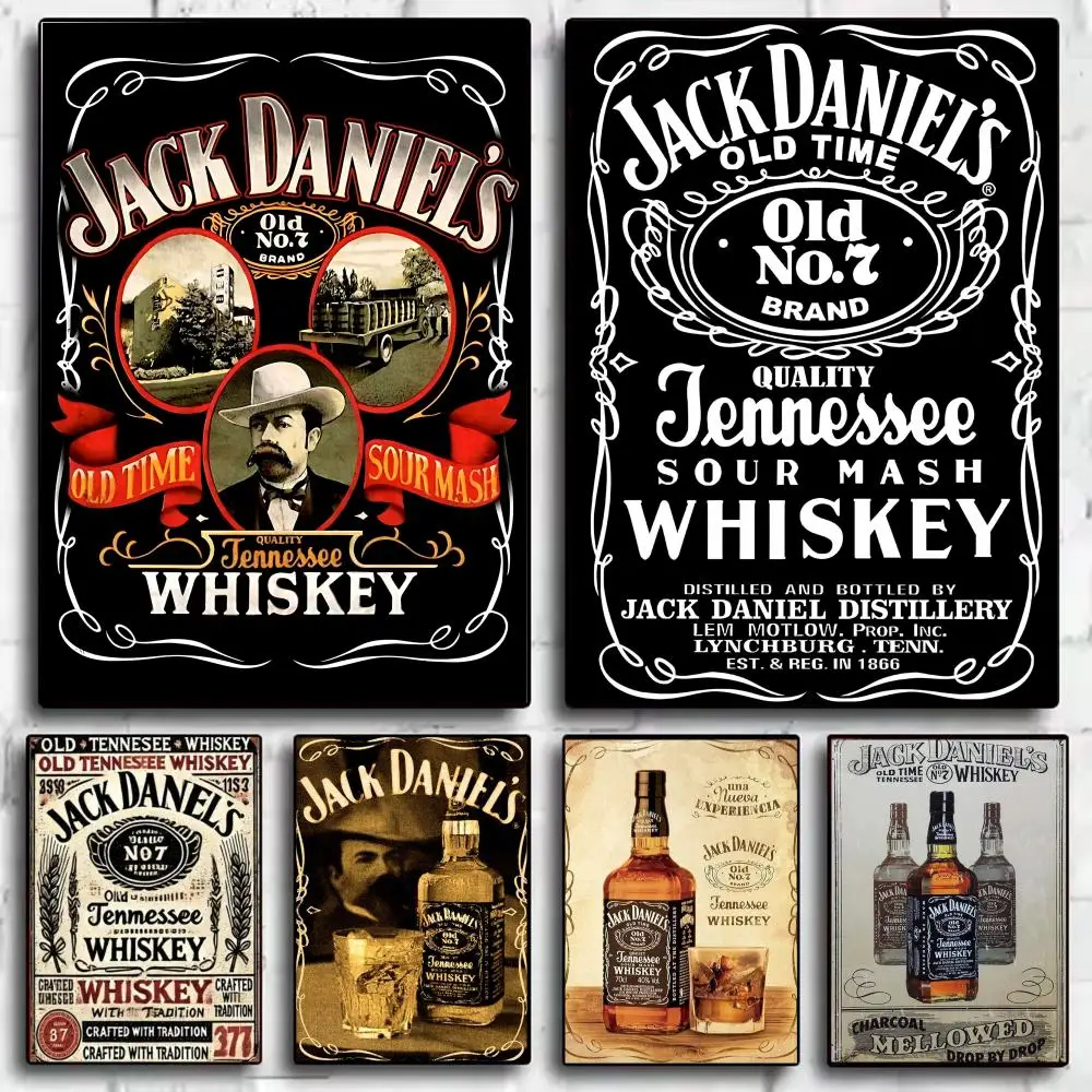 Póster clásico de la marca J-Jack D-Daniels, arte de pared estético moderno, impresión para sala de estar, dormitorio, oficina, decoración del hogar, regalo, arte moderno