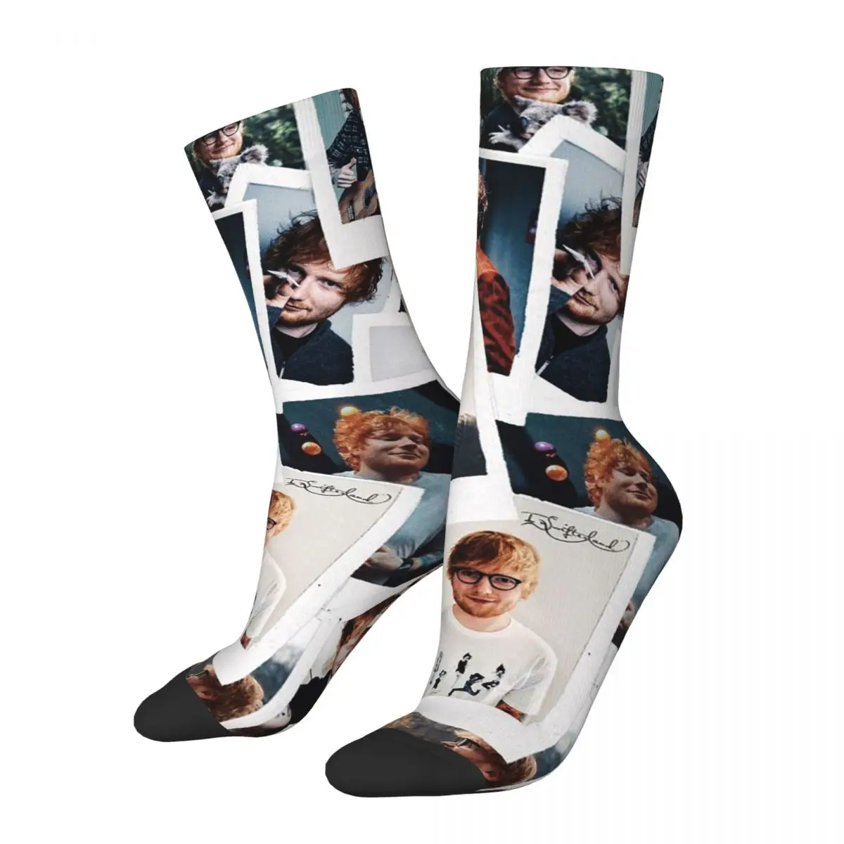 Autumn Winter Colorful Unisex Ed Sheeran Singer Socks Sweat Absorbing Basketball Socks