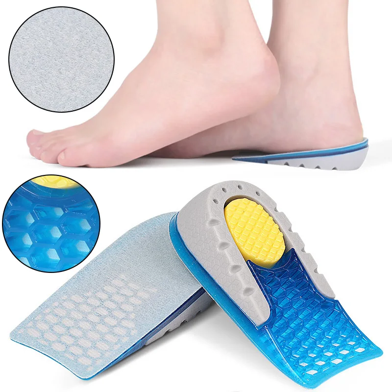 

3.5cm Height Insoles For Feet Height Increase Templates Women Men Silicone Gel Heel Cups Pad Growing Sole Elevater Shoe Insert