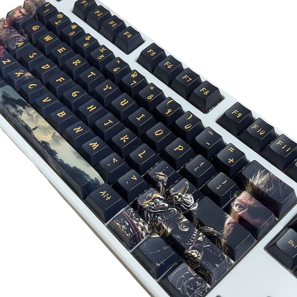 Black Myth: Wukong Keycaps Set 134keys Custom Cherry Anime Artisan Keycaps PBT Point Key Caps Mechanical Keyboard Caps Game Gift