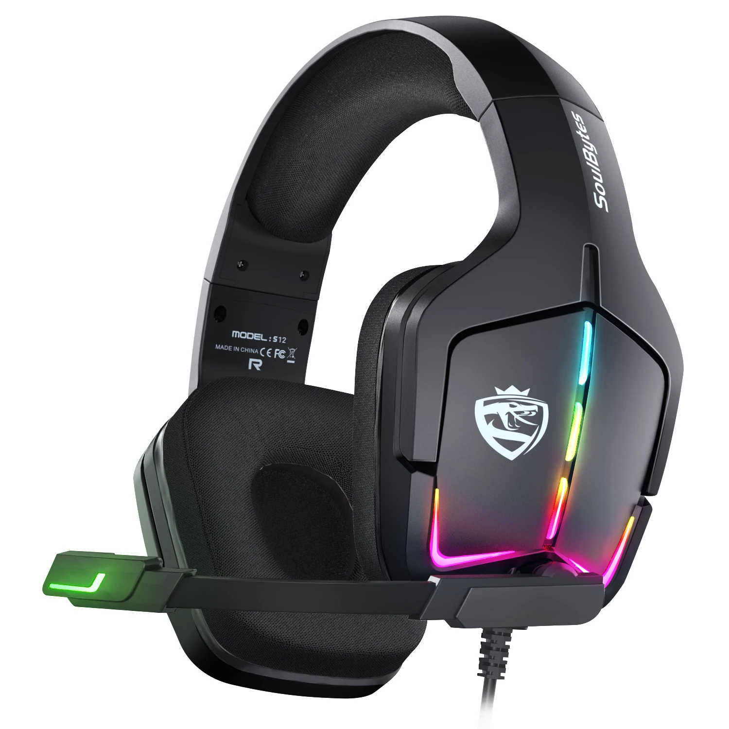 Headphones 3.5mm Gaming Headphones with Flexible HD Mic RGB Light Surround Sound Over-Ear Wired Headset Gamer for PC Gaming Xbox
