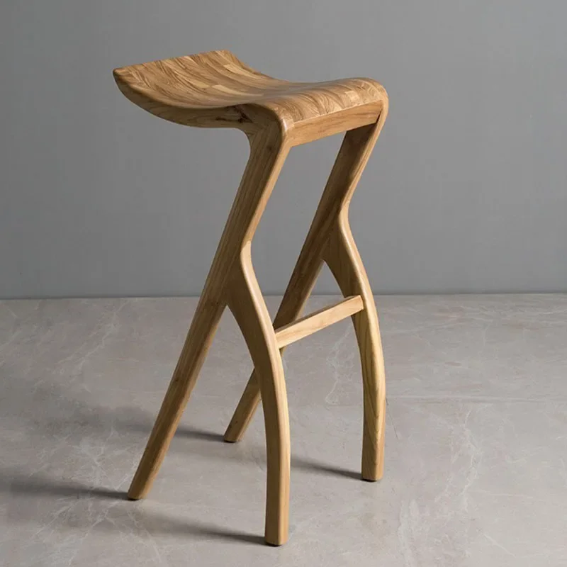 Chaises en bois à pieds hauts, tabouret de cuisine minimaliste, salle de petit déjeuner, rétro, rustique, designer, chaise étanche, meubles de bar