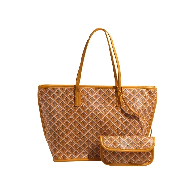 

Холщовая большая сумка в клетку 2025 года для женщин — кошелек на плечо большой вместимости, шикарная сумка через плечо для работы и повседневного использования, мода