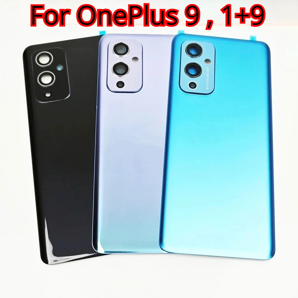 For OnePlus 9 , 1+9 , Back Door Replacement Battery Case, Rear Housing Cover With Adhesive,1+9 Back Glass Cover