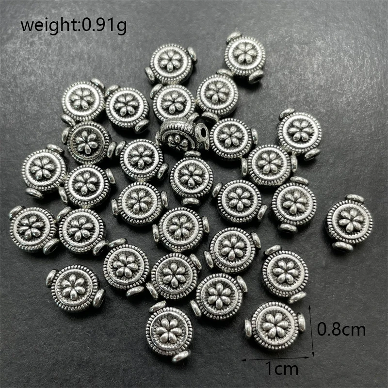 3-color Tibetan Silver Bronze Red Copper Perforated Gasket Make Needle Thread Jewelry Bracelet Necklace Connector Accessories